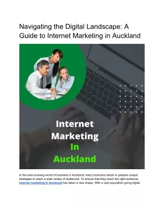 A Guide to Internet Marketing in Auckland