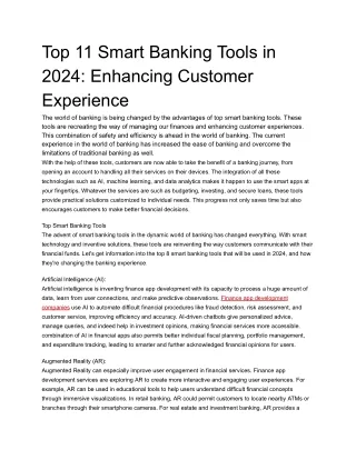 top 11 smart banking tools in 2024 enhancing