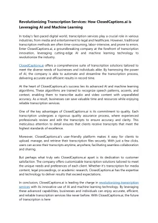 revolutionizing transcription services
