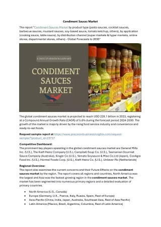 condiment sauces market