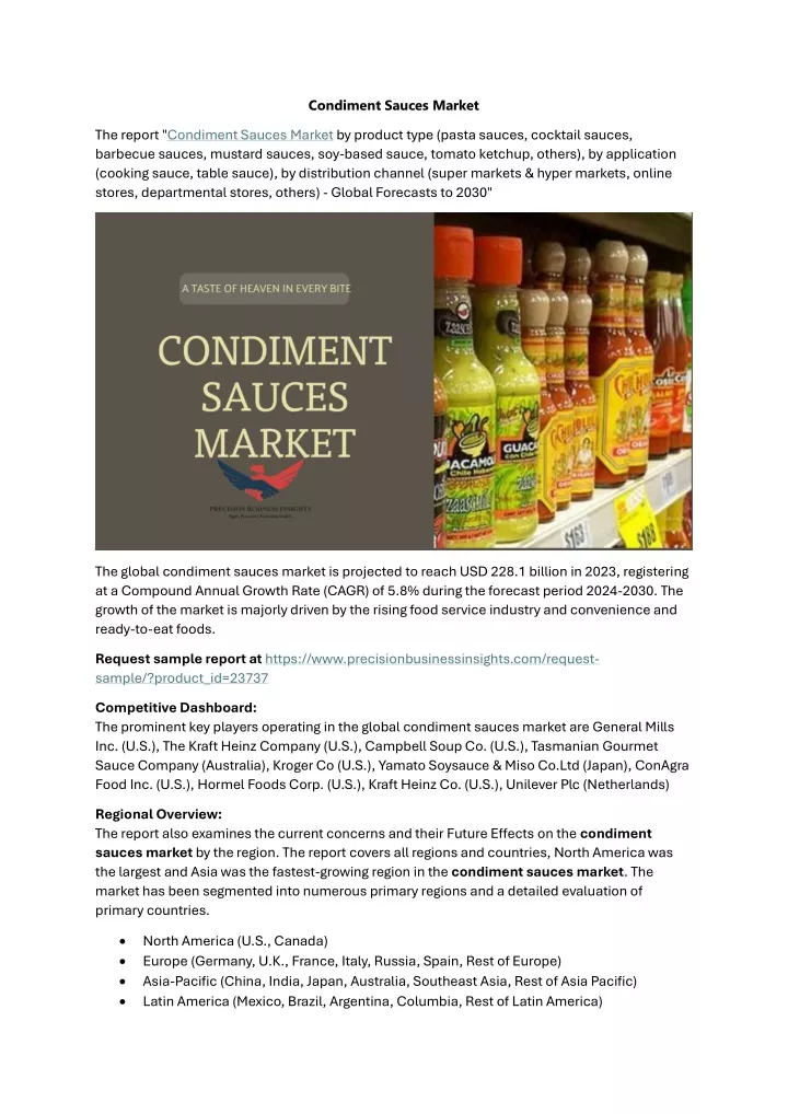 condiment sauces market