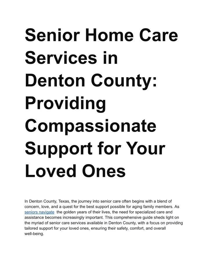 senior home care services in denton county