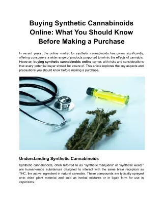 Buying Synthetic Cannabinoids Online What You Should Know Before Making Purchase