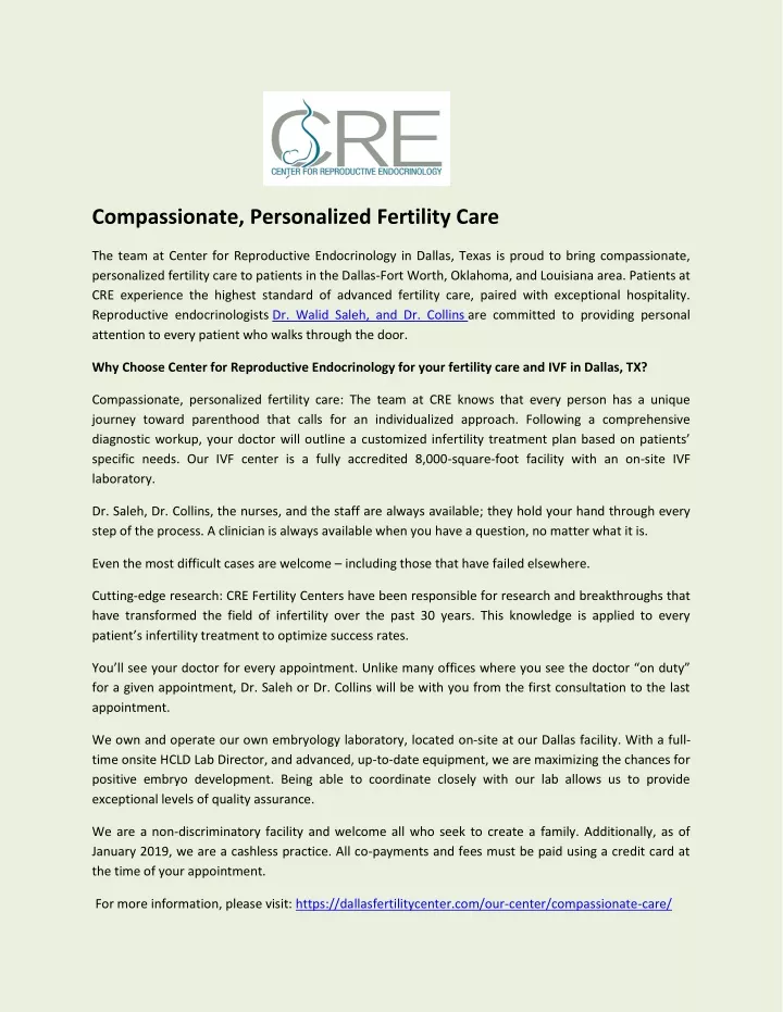 compassionate personalized fertility care