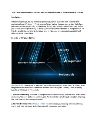 Unlock Limitless Possibilities with the Best Windows 10 Pro Product Key in India