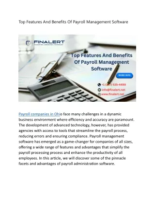 Top Features And Benefits Of Payroll Management Software
