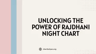 Unlocking the Power of Rajdhani Night Chart