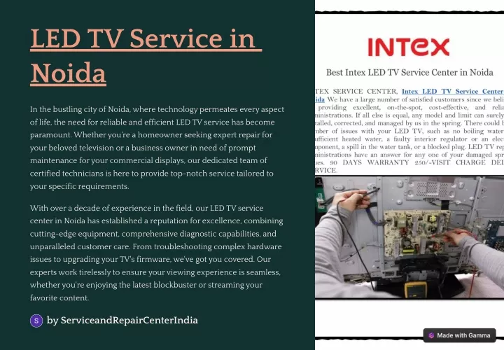 led tv service in noida