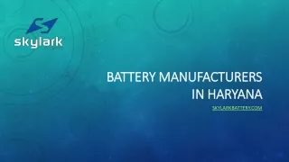 Battery Manufacturers in Haryana