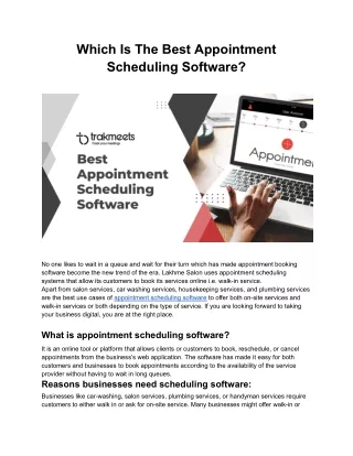 Which Is The Best Appointment Scheduling Software