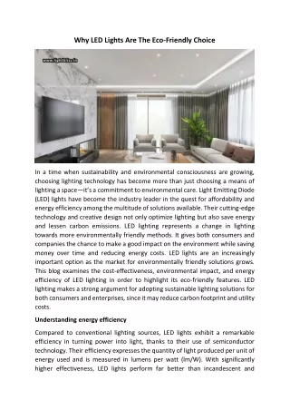 why led lights are the eco friendly choice