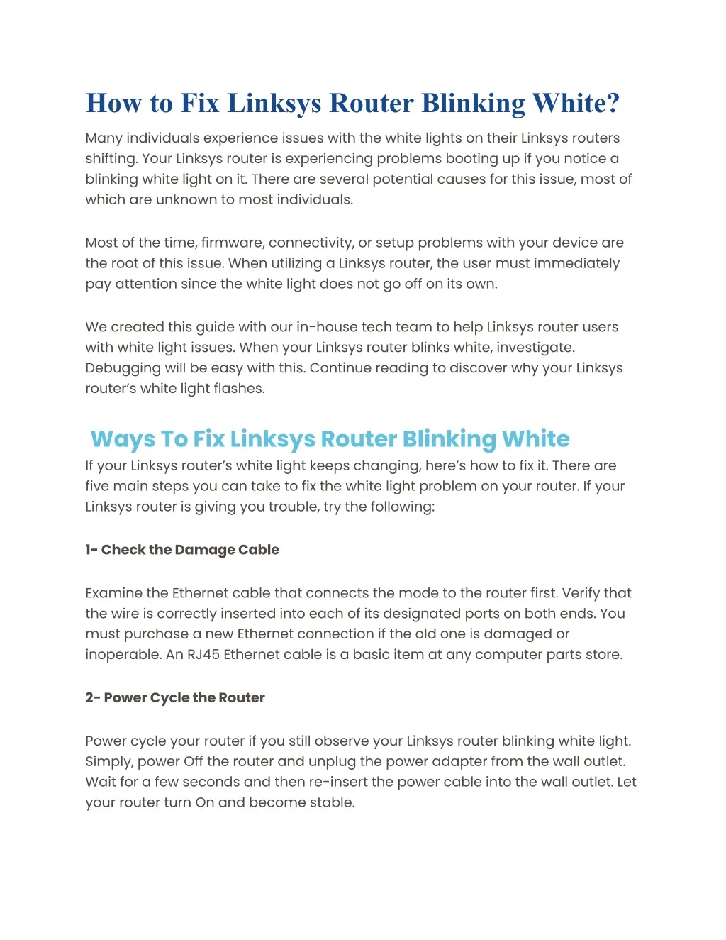 PPT - How to Fix Linksys Router Blinking White PowerPoint Presentation ...