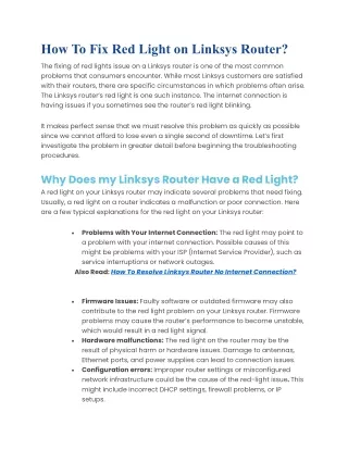 How To Fix Red Light on Linksys Router