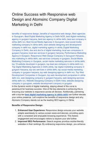 _Responsive web Design and Atomsinc Company Digital Marketing in Delhi