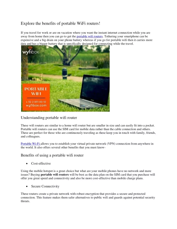 explore the benefits of portable wifi routers