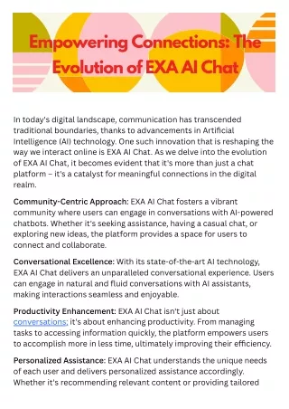 Empowering Connections: The Evolution of EXA AI Chat