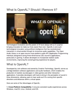what is openal should i remove it