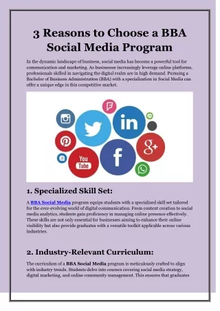 3 Reasons to Choose a BBA Social Media Program