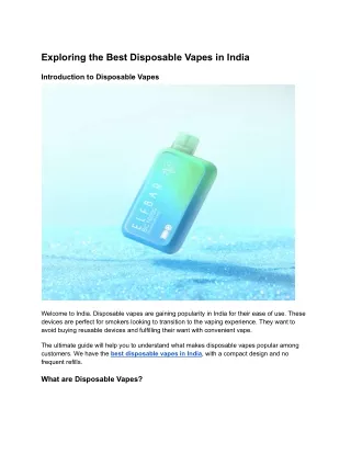 Explore The Best Disposable Vapes In India/Delhi With premium look.