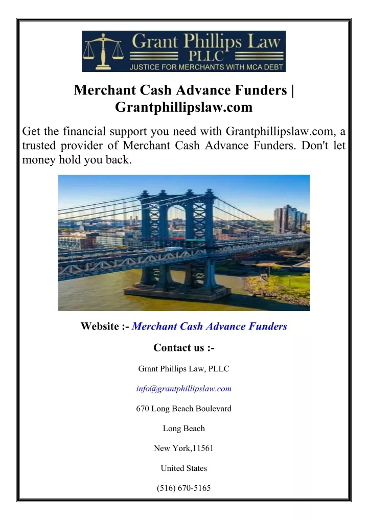 merchant cash advance funders grantphillipslaw com