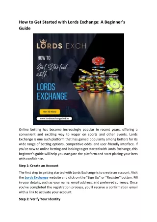 How to Get Started with Lords Exchange A Beginner  Guide