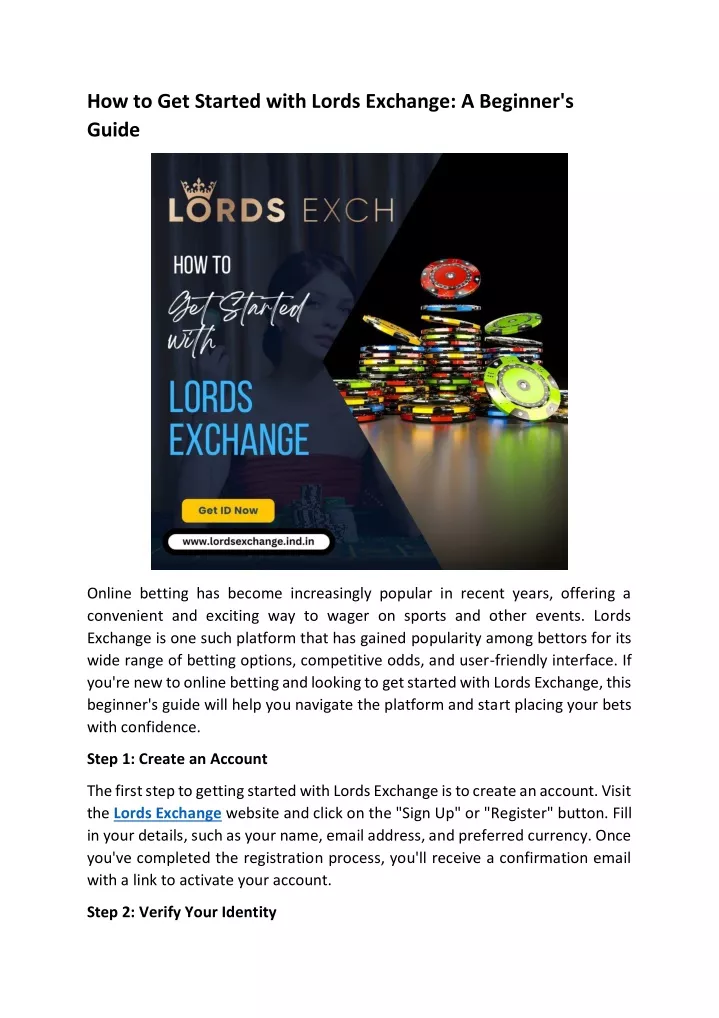 how to get started with lords exchange a beginner