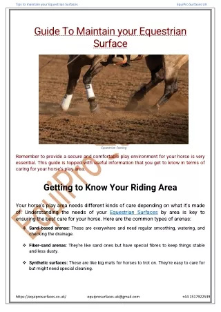 Expert Guide to Equestrian Surface Maintenance | Equipro Surfaces