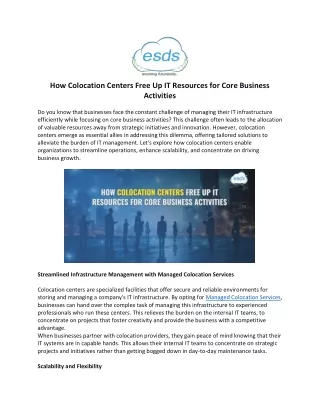 how colocation centers free up it resources