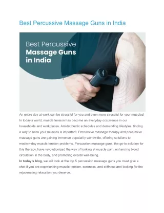 Best Percussive Massage Guns in India