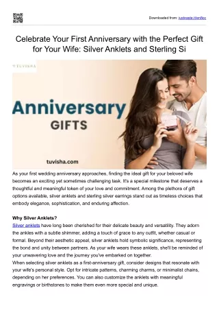 Celebrate Your First Anniversary with the Perfect Gift for Your Wife