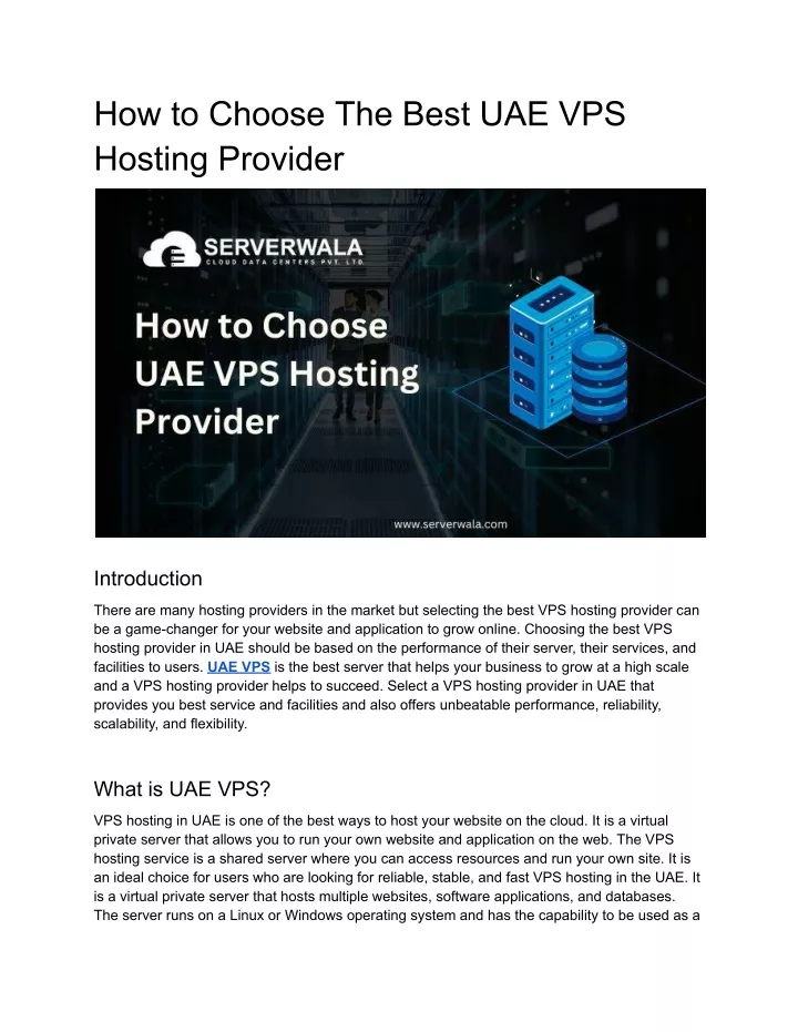 how to choose the best uae vps hosting provider