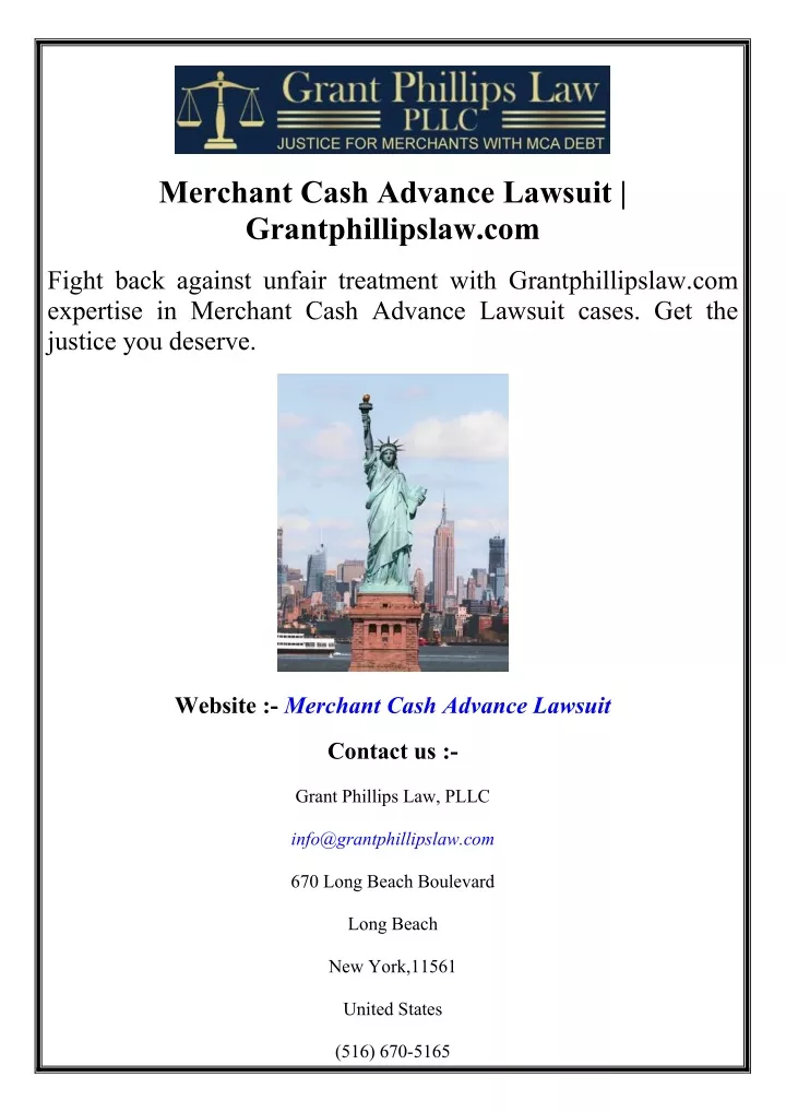 merchant cash advance lawsuit grantphillipslaw com