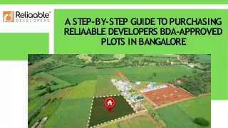 A Step-by-Step Guide to Purchasing Reliaable Developers BDA-Approved Plots in Bangalore