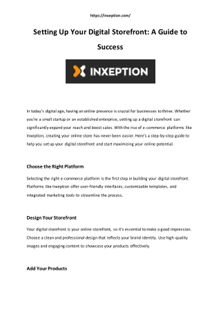 Setting Up Your Digital Storefront A Guide to Success