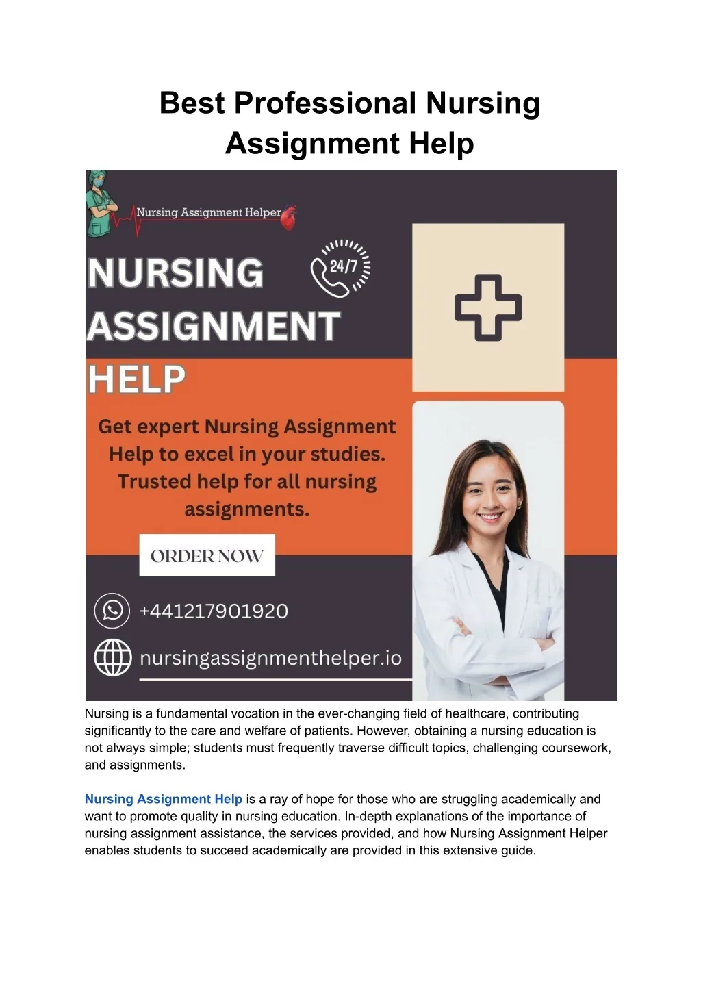 PPT - Best Professional Nursing Assignment Help PowerPoint Presentation ...