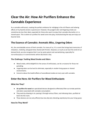 Clear the Air_ How Air Purifiers Enhance the Cannabis Experience