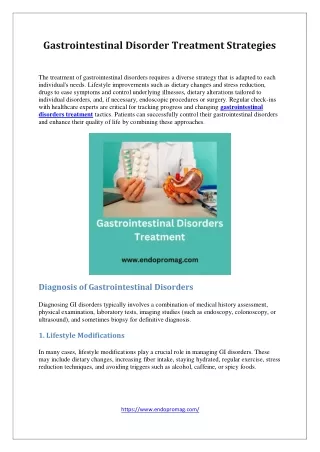 Gastrointestinal Disorder Treatment Strategies