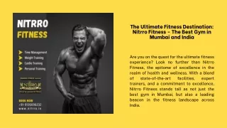 The Ultimate Fitness Destination Nitrro Fitness - The Best Gym in Mumbai and India