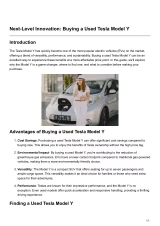 Next-Level Innovation Buying a Used Tesla Model Y