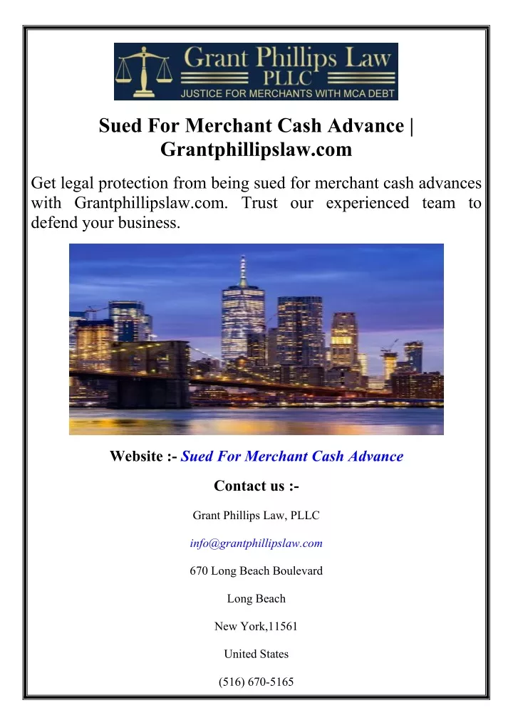 sued for merchant cash advance grantphillipslaw