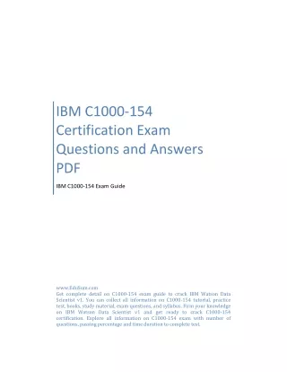 IBM	C1000-154 Certification Exam Questions and Answers PDF