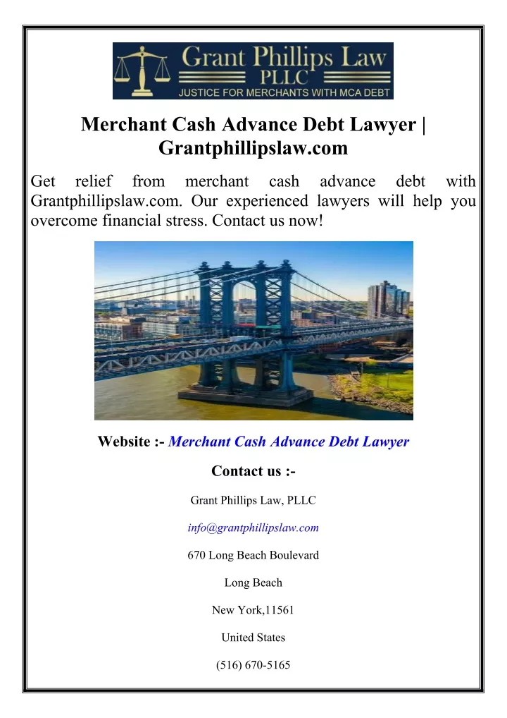 merchant cash advance debt lawyer