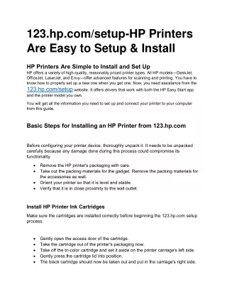 easy to setup and install hp printers