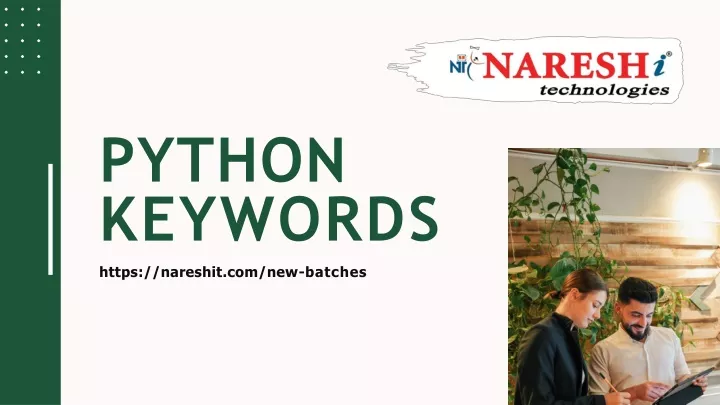 python keywords https nareshit com new batches