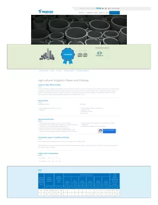 Quality Agriculture Pipes and Fittings by Trubore Pipes