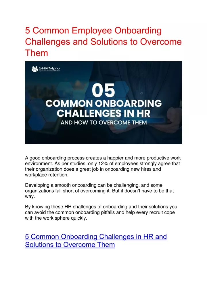 5 common employee onboarding challenges