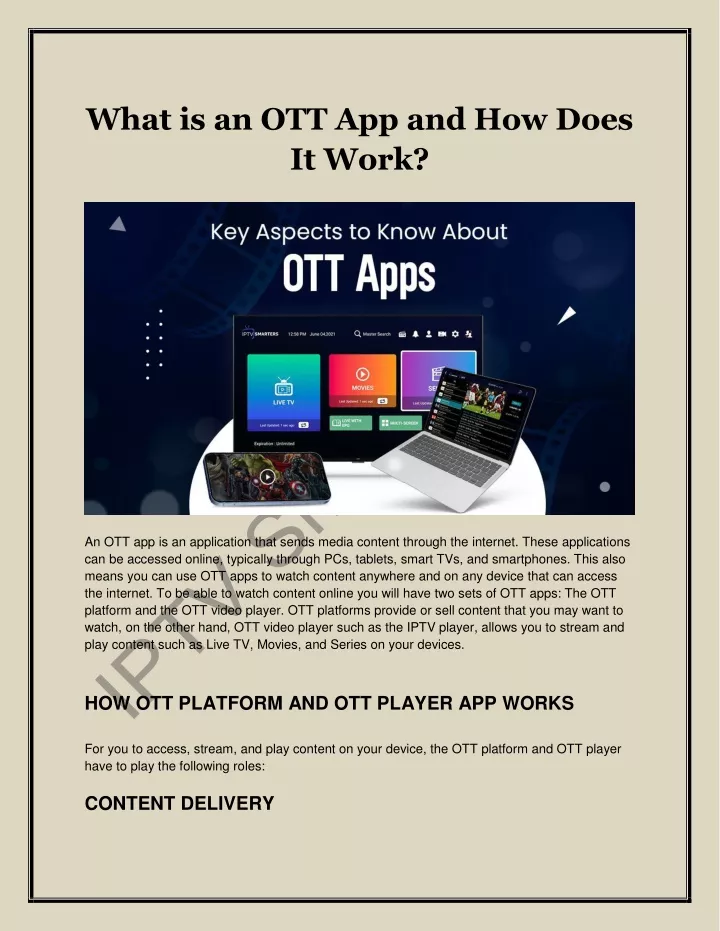 what is an ott app and how does it work