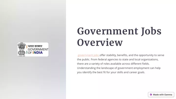 government jobs overview