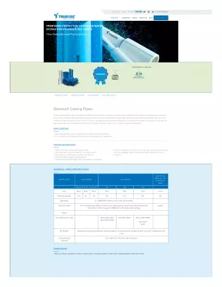 Quality Borewell Casing Pipes by Trubore Pipes