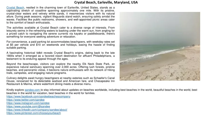 crystal beach earleville maryland usa